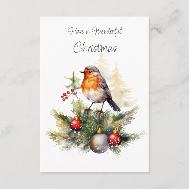 Cartão De Informações Red Robin Pine Christmas Enclosure Card (Frente)