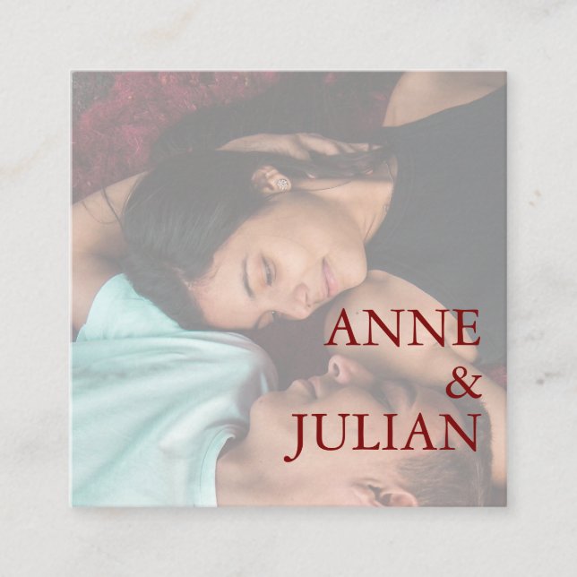 Cartão De Informações Red Scannable QR Code Wedding Enclosure Card (Frente)