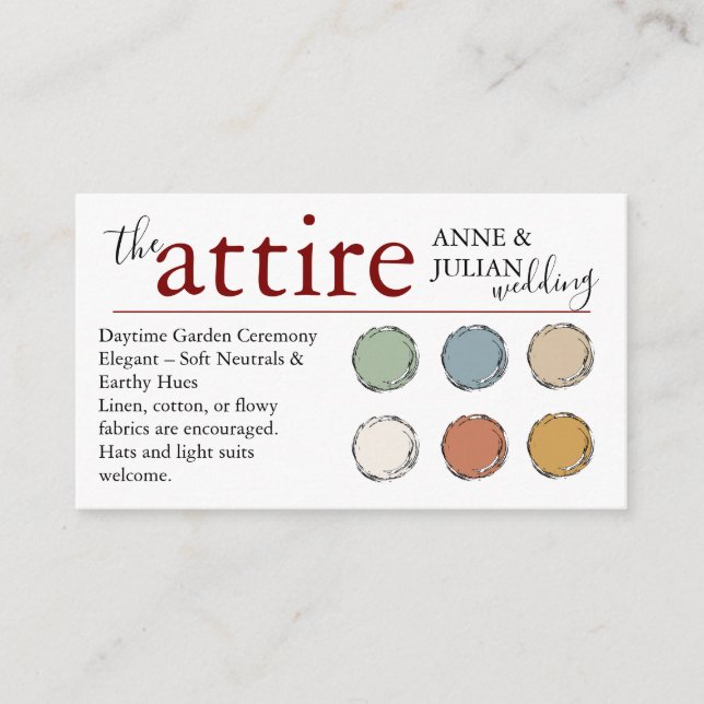 Cartão De Informações Red The Attire QR Code enclosure Card  (Frente)