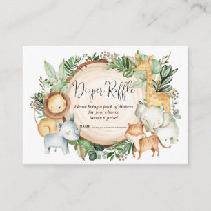 Cartão De Informações Refeição da Fralda de Bebê da Selva Botânica