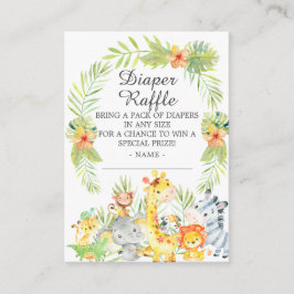 Cartão De Informações Refeição da Fralda dos Animais da Selva Neutros