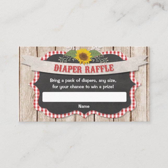 Cartão De Informações Refeições de fralda de bebê amarelo-gingham (Frente)