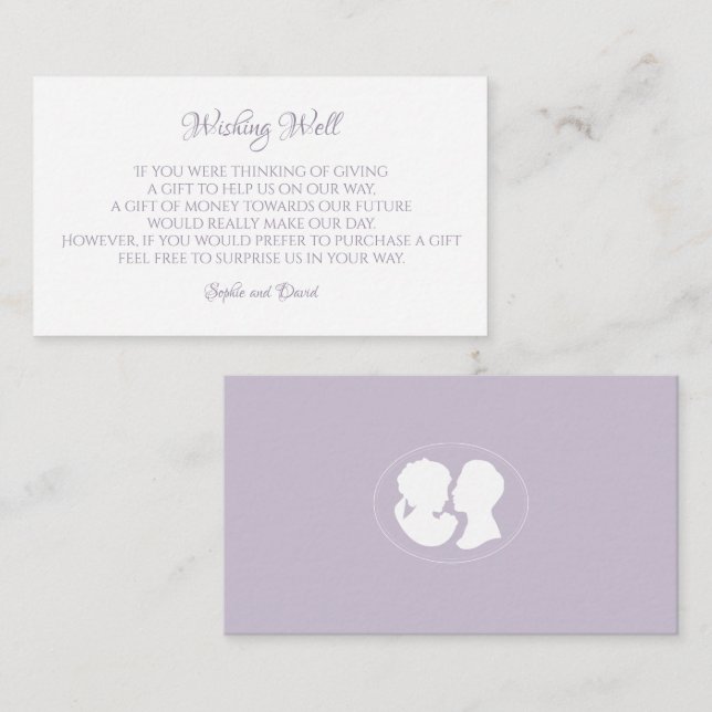 Cartão De Informações Regência Clássica, Roxo, Vindo Bem Casamento (Frente/Verso)