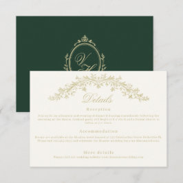 Cartão De Informações Regency Era Wedding Elegant Heirloom Details