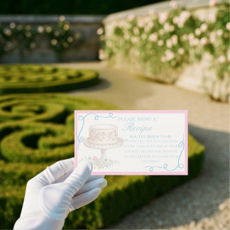 Cartão De Informações Regency Garden Party Request Recipe Bridal Shower
