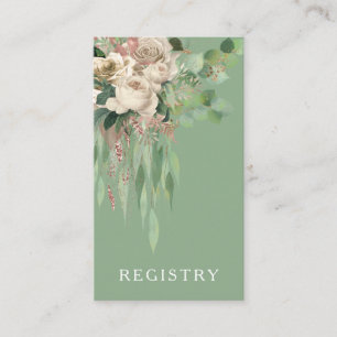 Cartão De Informações Registro Caseiro Eucalyptus de Peonies Rosas