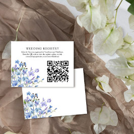 Cartão De Informações Registro Casual Código QR Periwinkle Wildflower