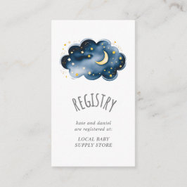 Cartão De Informações Registro da Moon e Stars Baby Girl