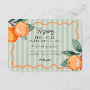 Cartão De Informações Registro de Brida de Citrus de Cutie Pastel Verde