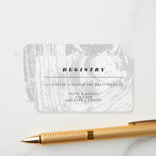 Cartão De Informações Registro de Casamento Branco Clássico com Textura 