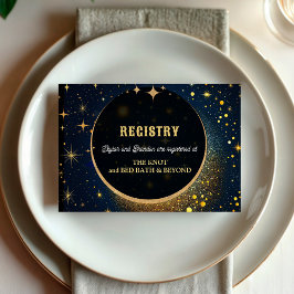 Cartão De Informações Registro de casamento celestial da lua mística ele