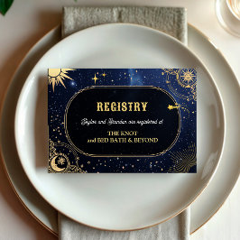 Cartão De Informações Registro de casamento celestial solar e lua