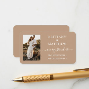 Cartão De Informações Registro de Casamento com Caligrafia Moderna em Ta