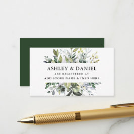 Cartão De Informações Registro de Casamento de Aquarela Elegante com Fol