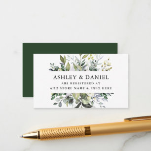 Cartão De Informações Registro de Casamento de Aquarela Elegante com Fol
