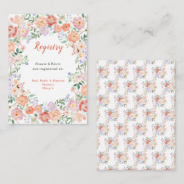 Cartão De Informações Registro de Casamento de Flores primavera Florais