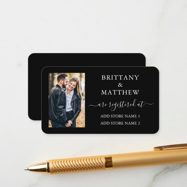 Cartão De Informações Registro de Casamento de Fotografia da Caligrafia  (Frente/Verso In Situ)