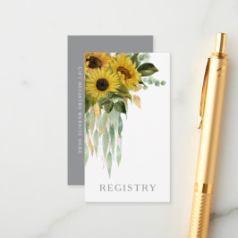Cartão De Informações Registro de Casamento de Girassóis Florais Elegant