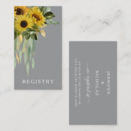 Cartão De Informações Registro de Casamento de Girassol Eucalipto