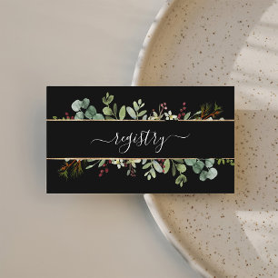 Cartão De Informações Registro de Casamento de Natal Botânico Greenery