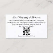 Registro de Casamento e RSVP com QR Code Moderno