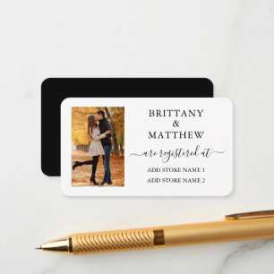 Cartão De Informações Registro de Casamento Foto Caligrafia Preto Branco