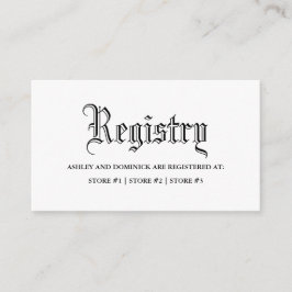 Cartão De Informações Registro de Casamento Gótico