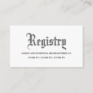 Cartão De Informações Registro de Casamento Gótico
