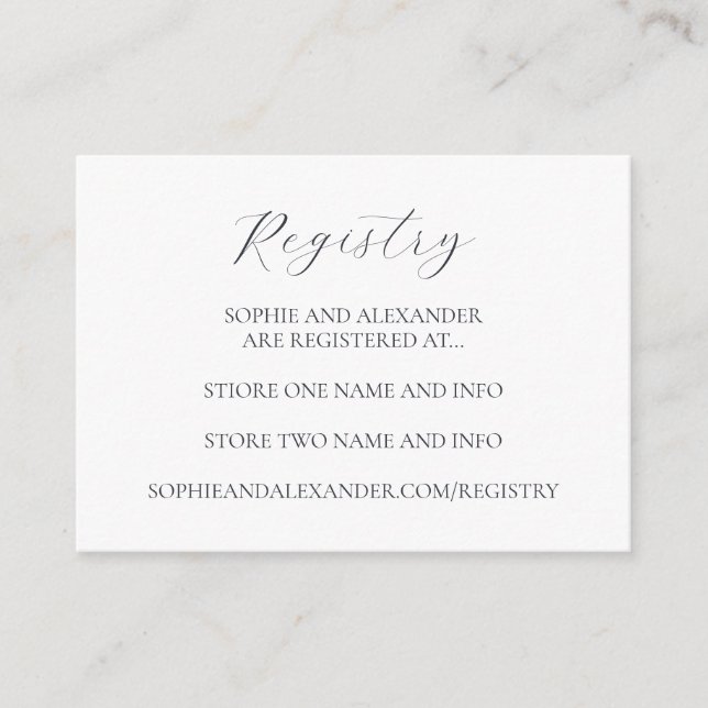 Cartão De Informações Registro de Casamento no inverno de Floco de Neve  (Frente)