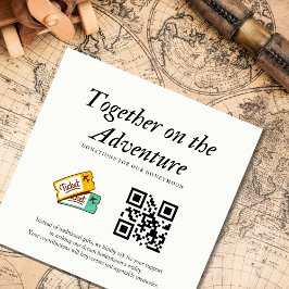 Cartão De Informações Registro De Casamentos Fundo Honeymoon Qr Code Gif