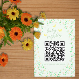 Cartão De Informações Registro de Chá de Bebê Neutro Garden Party