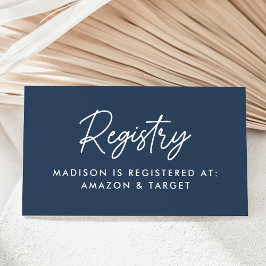 Cartão De Informações Registro de Chá de fraldas de Script Negrito