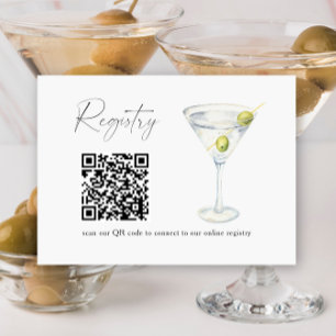 Cartão De Informações registro de chá de noiva código QR Martini