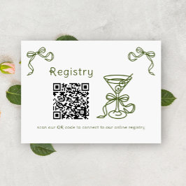 Cartão De Informações registro de chá de noiva com código QR Martini