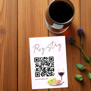 Cartão De Informações Registro de Chá de Noiva de Vinho e Charcuterie