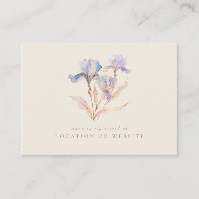 Cartão De Informações Registro de Chá de Noiva Iris (Frente)