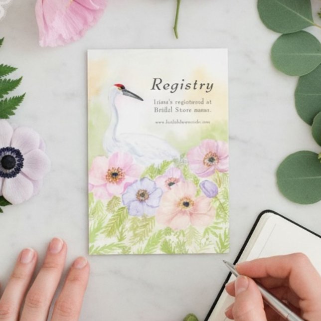 Cartão De Informações Registro de Chá de Panela Whooping Crane Anêmonas (Criador carregado)