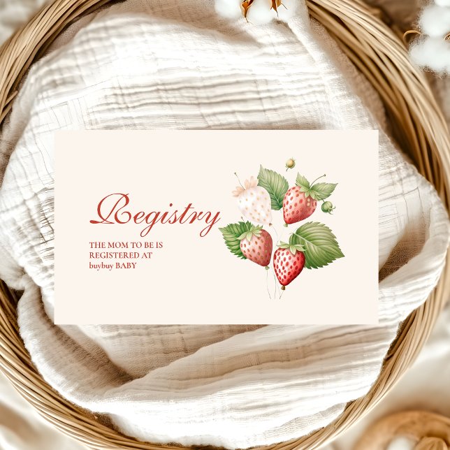 Cartão De Informações Registro de Chás de fraldas Cute Berry Sweet (Criador carregado)