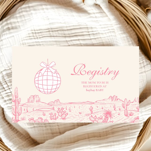 Cartão De Informações Registro de Chás de fraldas da Disco Cowgirl (Criador carregado)