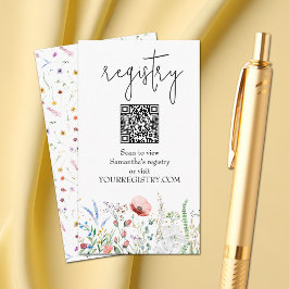 Cartão De Informações Registro de Chás de fraldas de Flor Selvagem