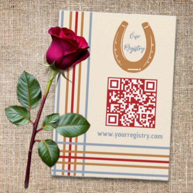 Cartão De Informações Registro de Chás de fraldas Rustic Western Horswit (Criador carregado)