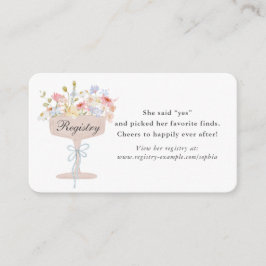 Cartão De Informações Registro de Chás de panela Petals e Prosecco