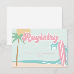 Cartão De Informações Registro de Chuvada de Bebê Surfista Baby on Board