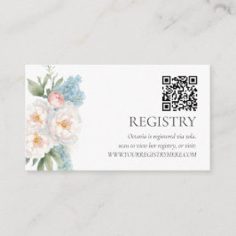 Cartão De Informações REGISTRO DE CÓDIGO DE FLORES Azuis e Rosa Moles