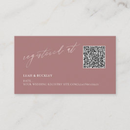 Cartão De Informações Registro de Código QR ArtsApp Blush Rosa Po dusty