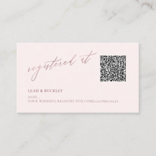 Cartão De Informações Registro de Código QR ArtsApp Faux Rose Gold Scrip