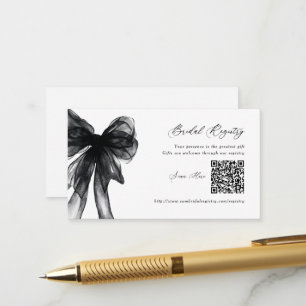 Cartão De Informações Registro de Código QR para Chá de Noiva com Laço P