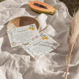 Cartão De Informações Registro de doação de Chás de fraldas Neutros para