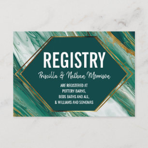Cartão De Informações Registro de Gift de Gift do Abstrato Agate Dourado
