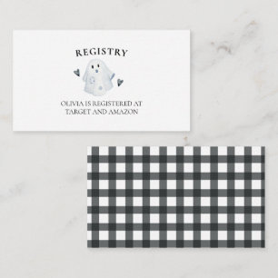 Cartão De Informações Registro de Pequeno Boo Chá de fraldas do Hallowe